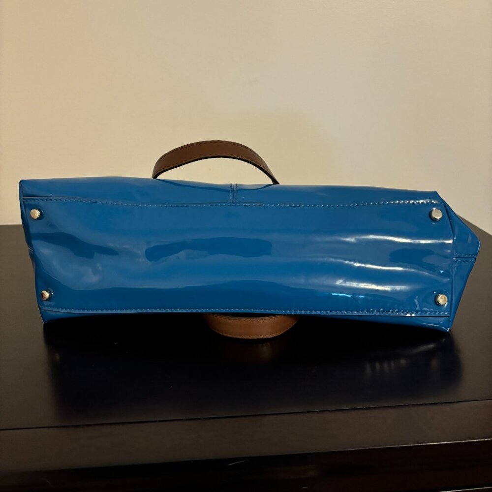 Kate Spade Kingsbury Park Blue Patent Leather Tote - Picture 7 of 12